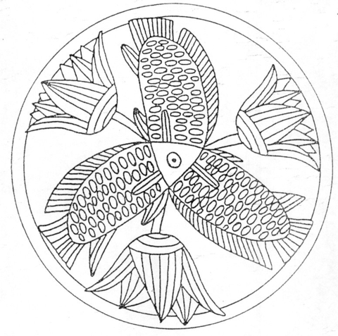 Fish Mandala Coloring Page